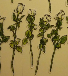A close up of some individual roses.