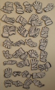 Drawings of work gloves