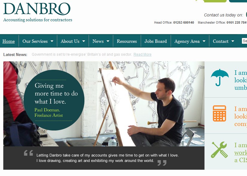 Appearance on the Danbro Accountancy Services website
