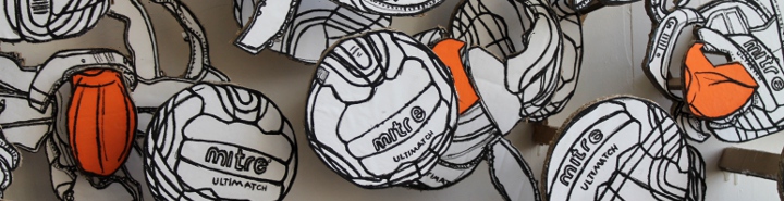 Drawings of a football dissection