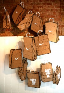 Nike brown paper bag