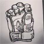 Drawing of an Ice Hockey glove.